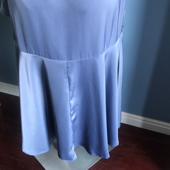 Fashion bluish gray asymmetric halter layered ruffled party maxi dress size S - Picture 7 of 15